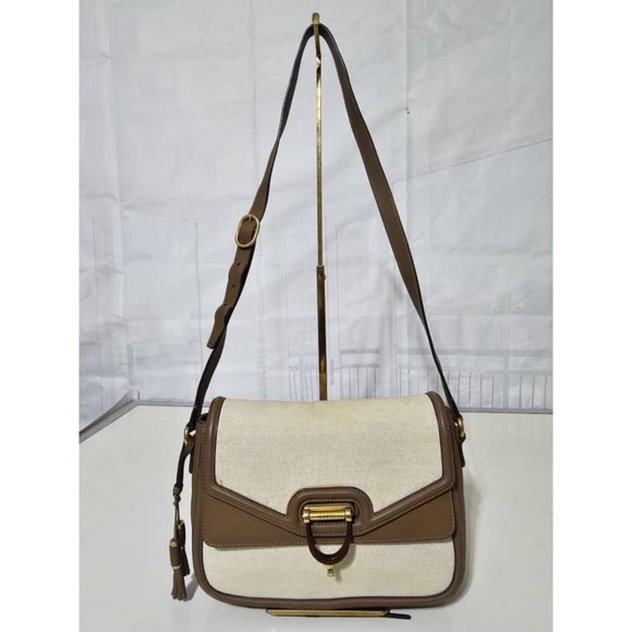 Authentic Gucci Derby Shoulder / Crossbody Bag Beige/Brown - Picture 1 of 15